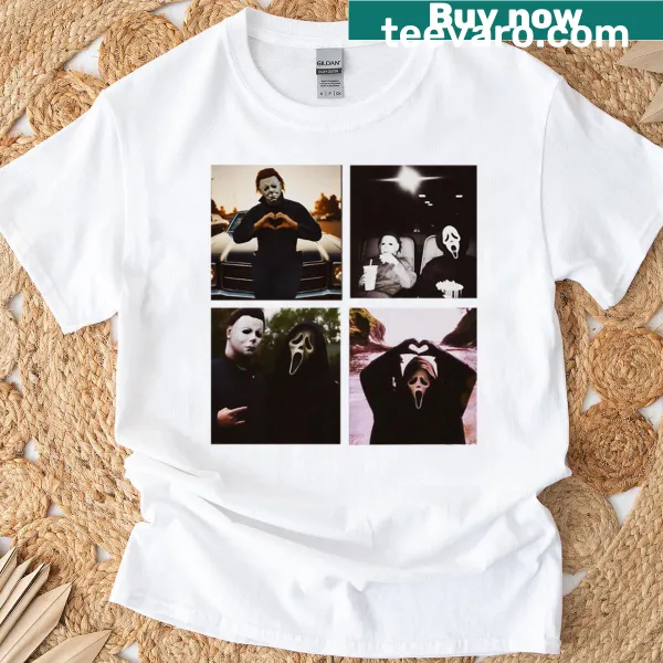 Graphic T-shirt featuring Ghostface and Michael Myers