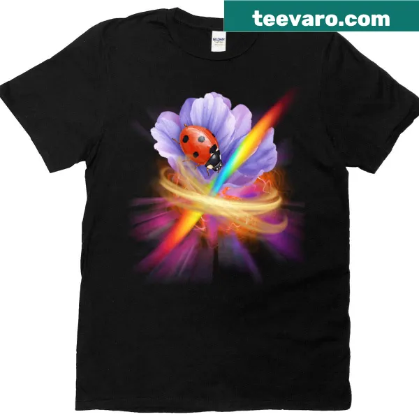 Serene graphic of a harbor on a nature-themed T-shirt