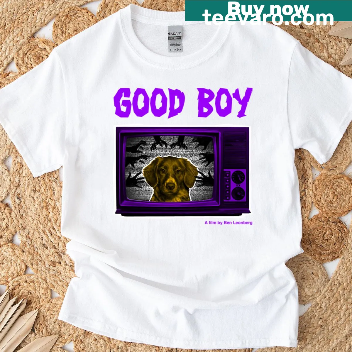 Oversized T-shirt with a silhouette of a dog — on a men's t-shirt