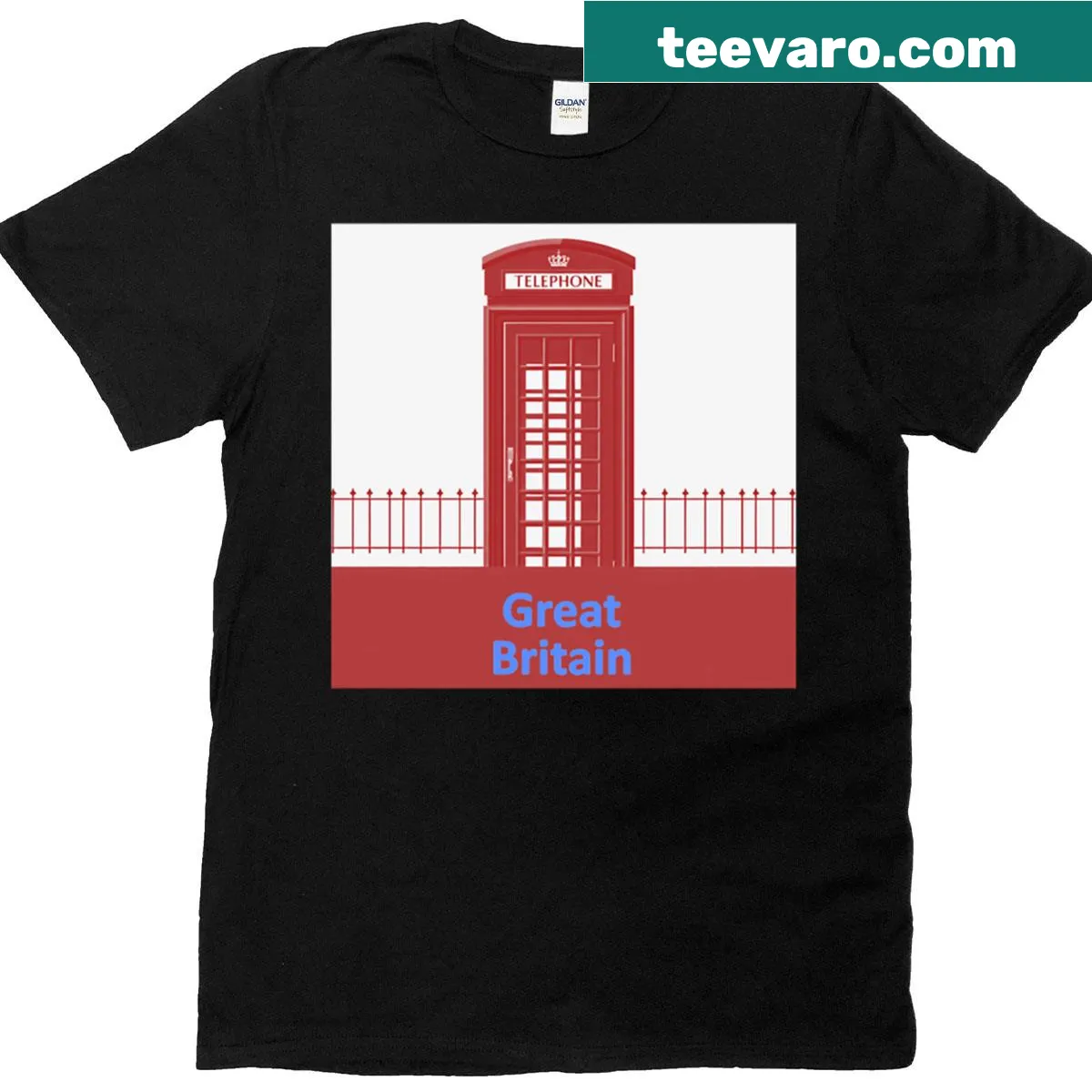 Illustrative t-shirt celebrating Great Britain — on a men's t-shirt