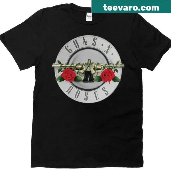 Guns N Roses logo graphic t-shirt featuring iconic band design