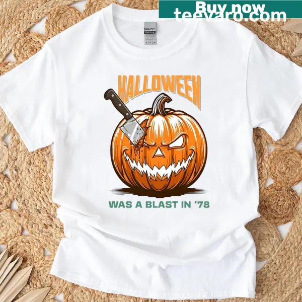 Nostalgic Halloween 78 t-shirt with classic horror imagery