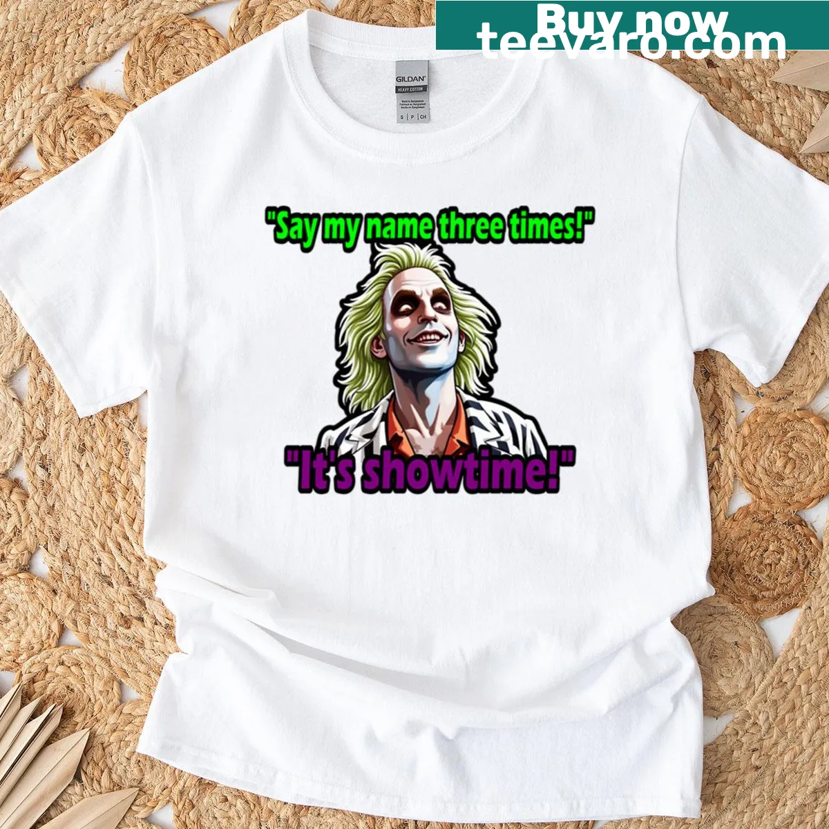 Cartoon graphic from Helluva Boss on t-shirt — on a men's t-shirt