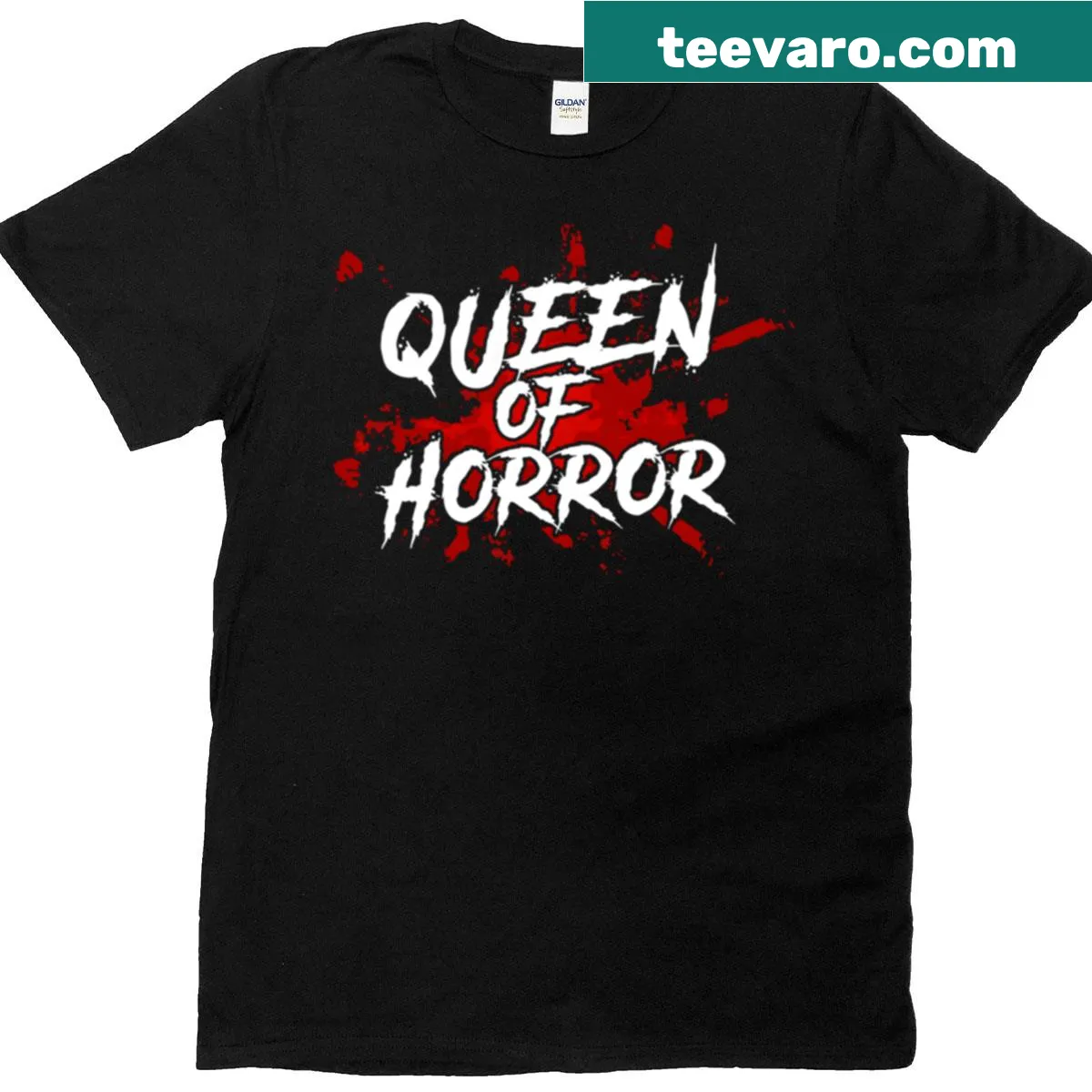 T-shirt for horror movie lovers with Queen Of Horror graphic — on a men's t-shirt
