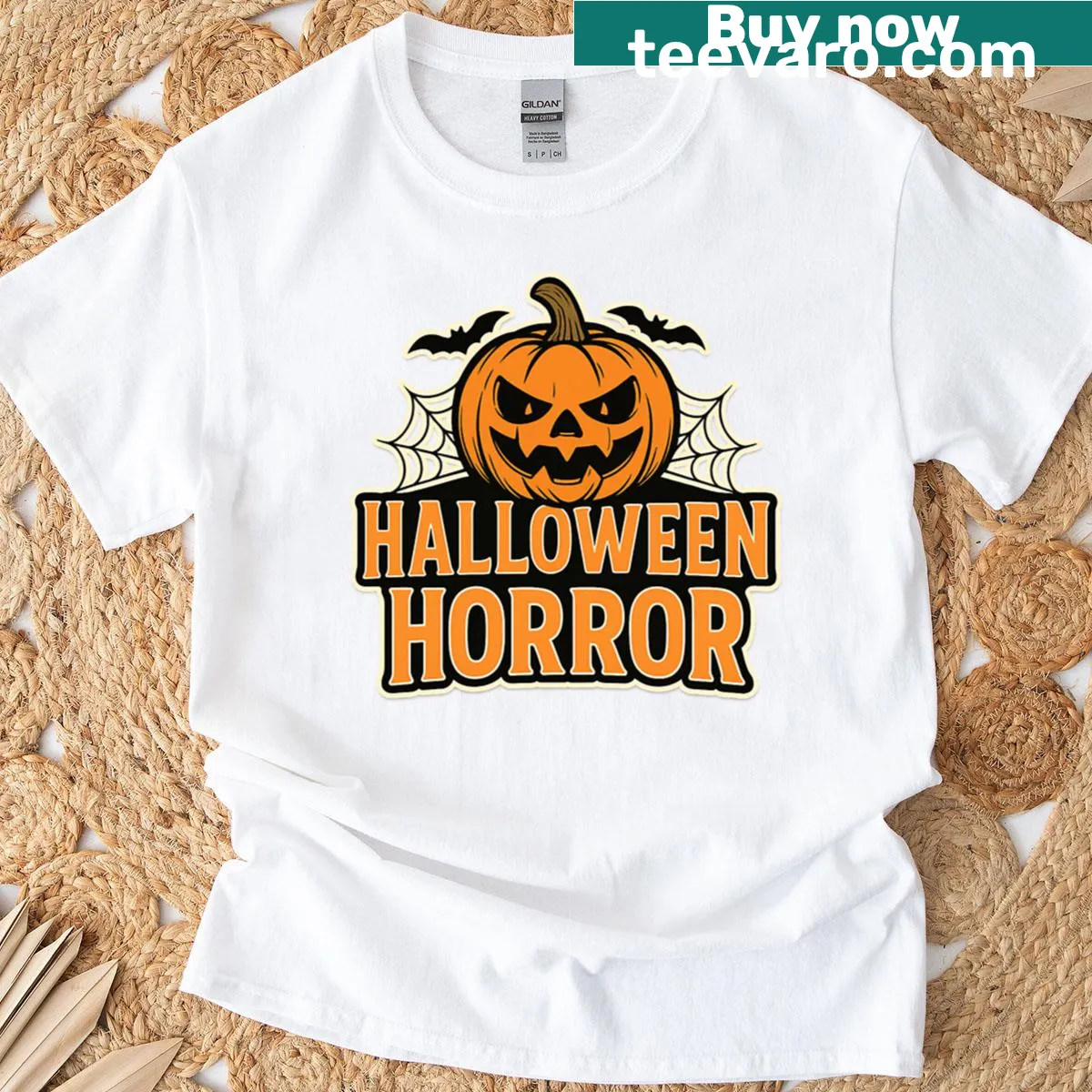 Vintage horror movie inspired T-shirt featuring spooky designs for fans. — on a men's t-shirt