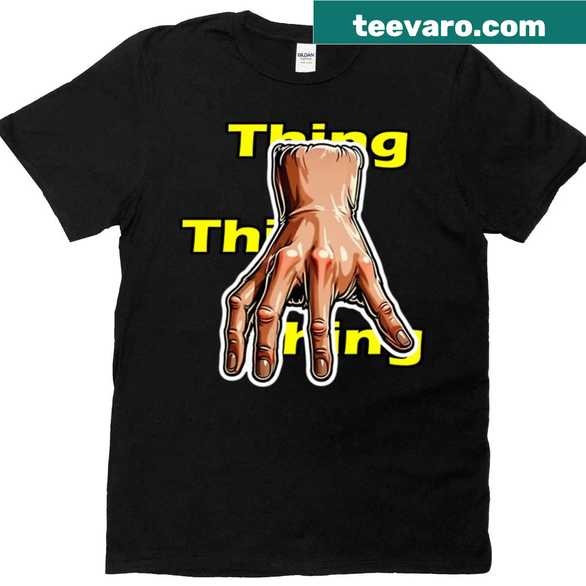 Horror-themed Halloween T-shirt with spooky illustration — on a men's t-shirt