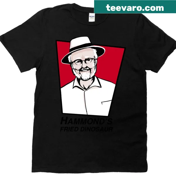 Vintage distressed T-shirt with a funny fried dinosaur graphic