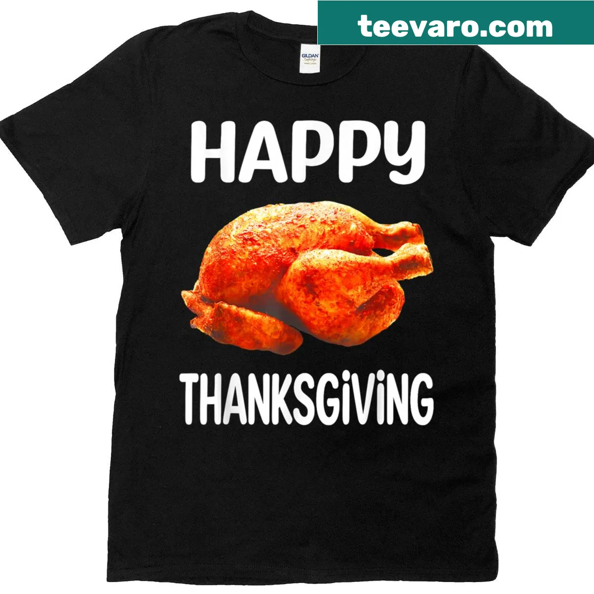 Funny Thanksgiving T-shirt with a turkey graphic — on a men's t-shirt