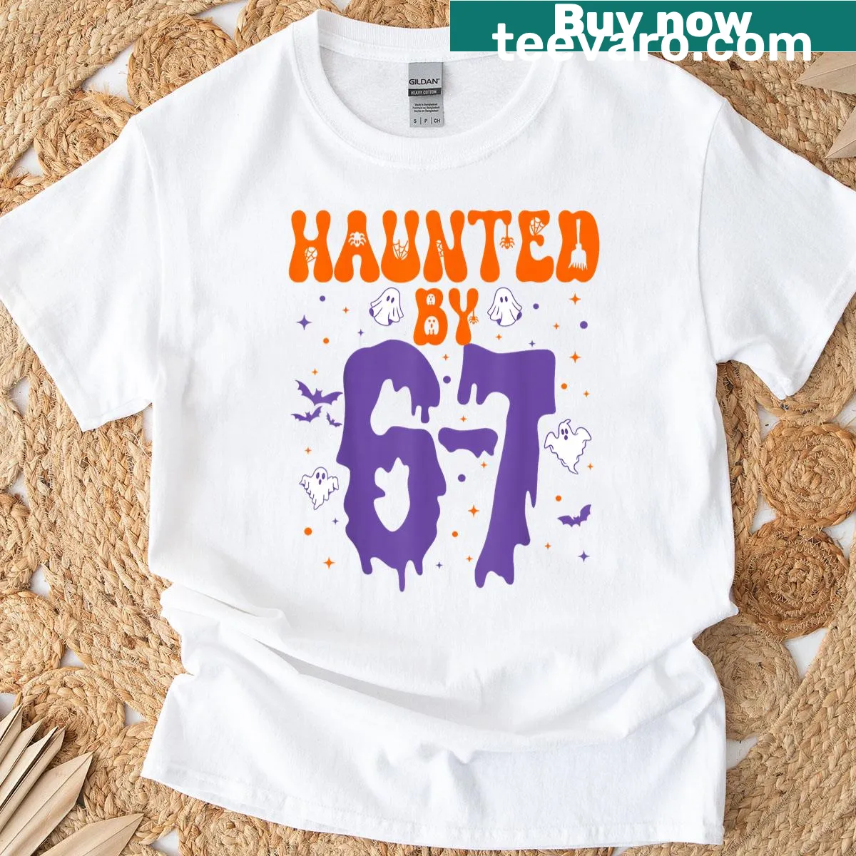 Funny Halloween t-shirt with unique haunted phrase — on a men's t-shirt