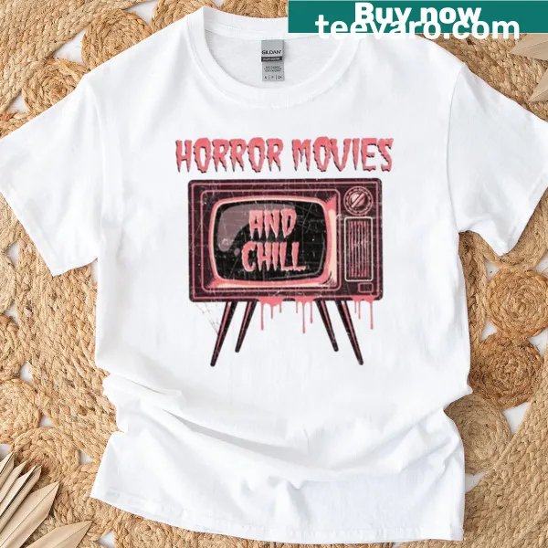 Graphic tee for horror movie nights with playful typography