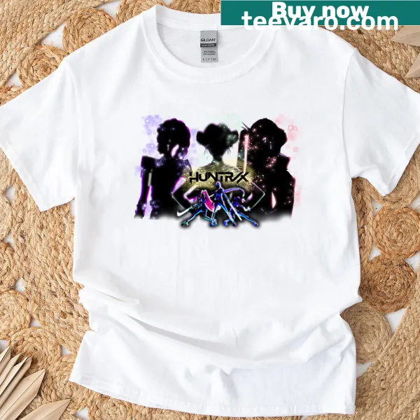 Illustration of fierce demon hunters on a t-shirt