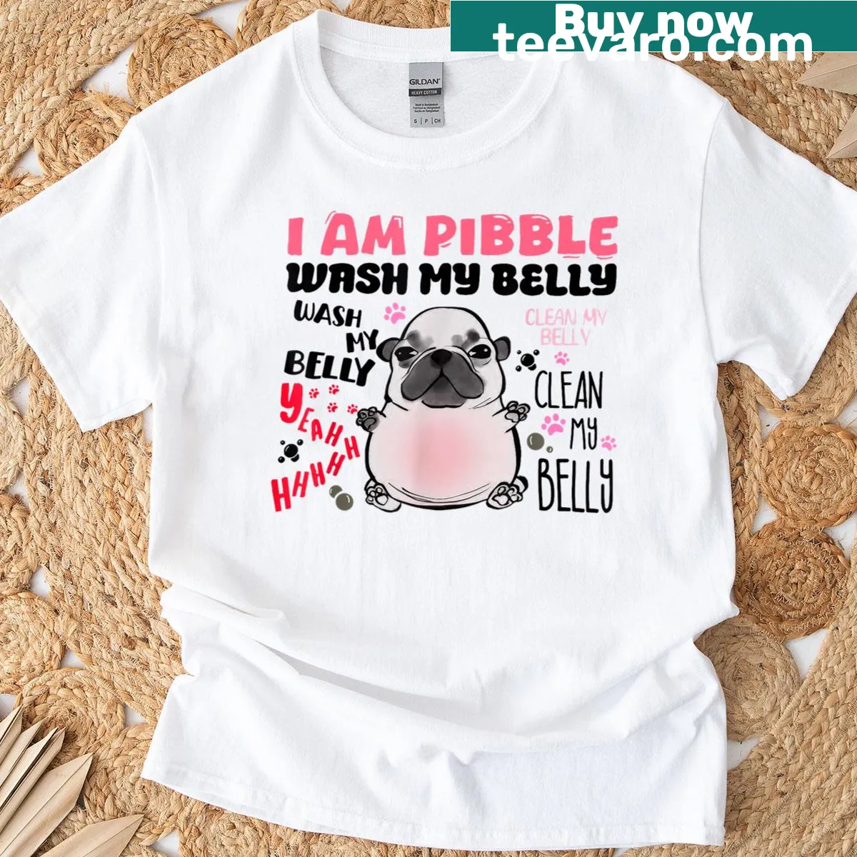 Funny dog T-shirt with the phrase I Am Pibble and meme style graphics — on a men's t-shirt