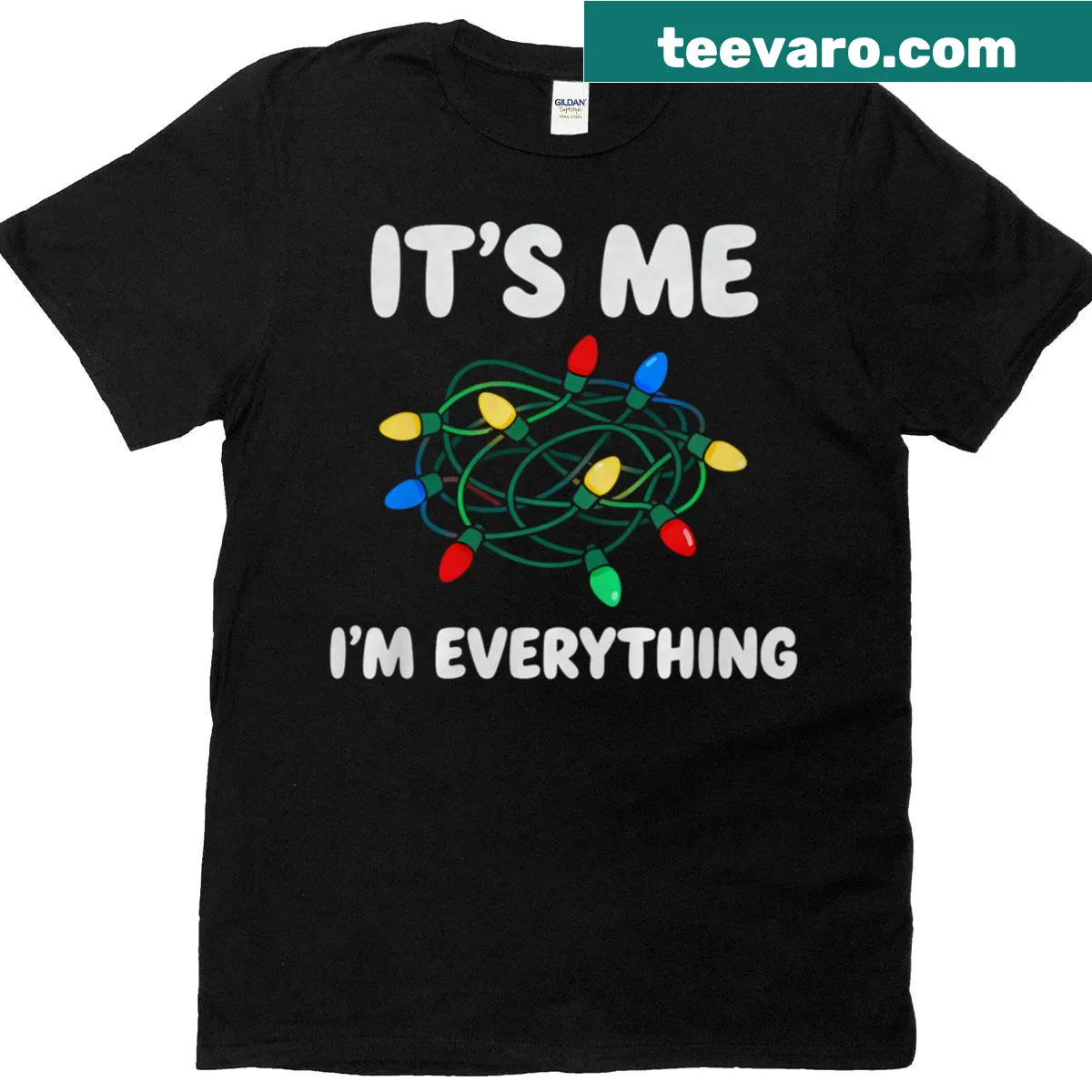 Whimsical typography Christmas shirt for self-love enthusiasts — on a men's t-shirt