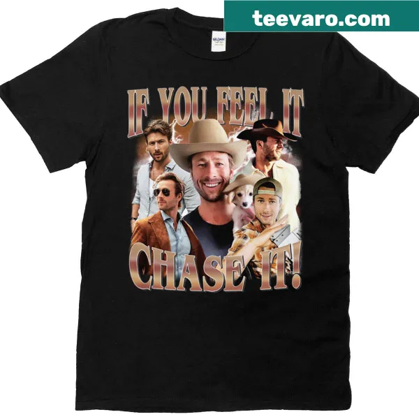 Playful t-shirt with catchy phrase about Glen Powell