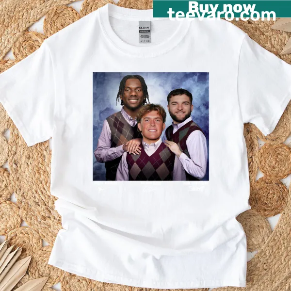 Football graphic featuring Jaxson Dart, Cam Skattebo, and Malik Nabers on a T-shirt