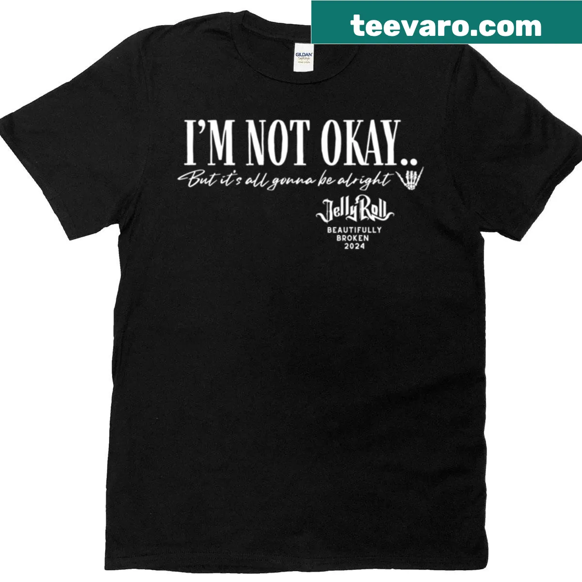 T-shirt with the phrase Im Not Okay to express musical sentiment — on a men's t-shirt