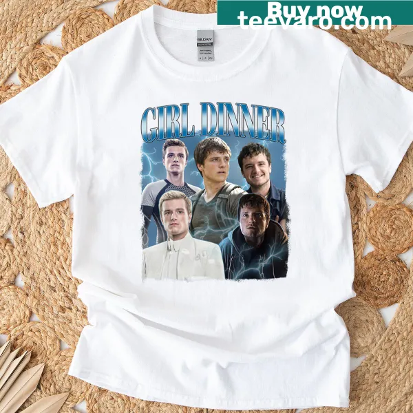 Witty t-shirt featuring 'Girl Dinner' inspired by Josh Hutcherson