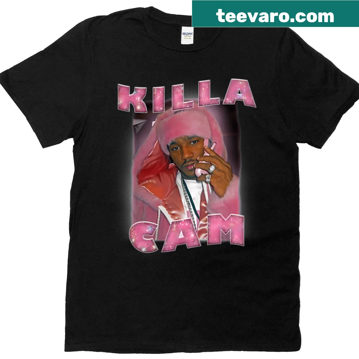Vintage Killa Cam bootleg T-shirt honoring hip-hop culture. — on a men's t-shirt