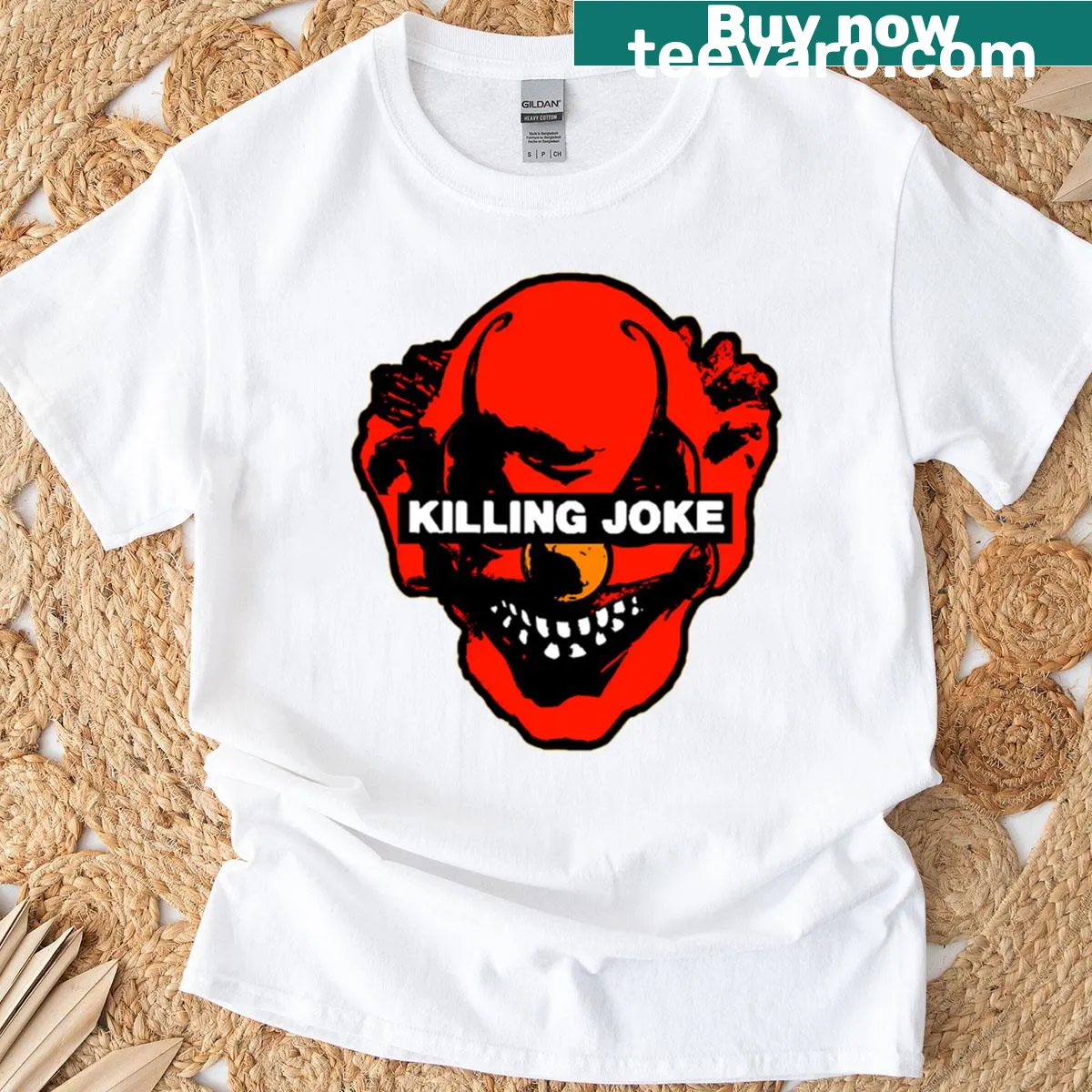 Bold T-shirt featuring iconic Killing Joke graphics — on a men's t-shirt