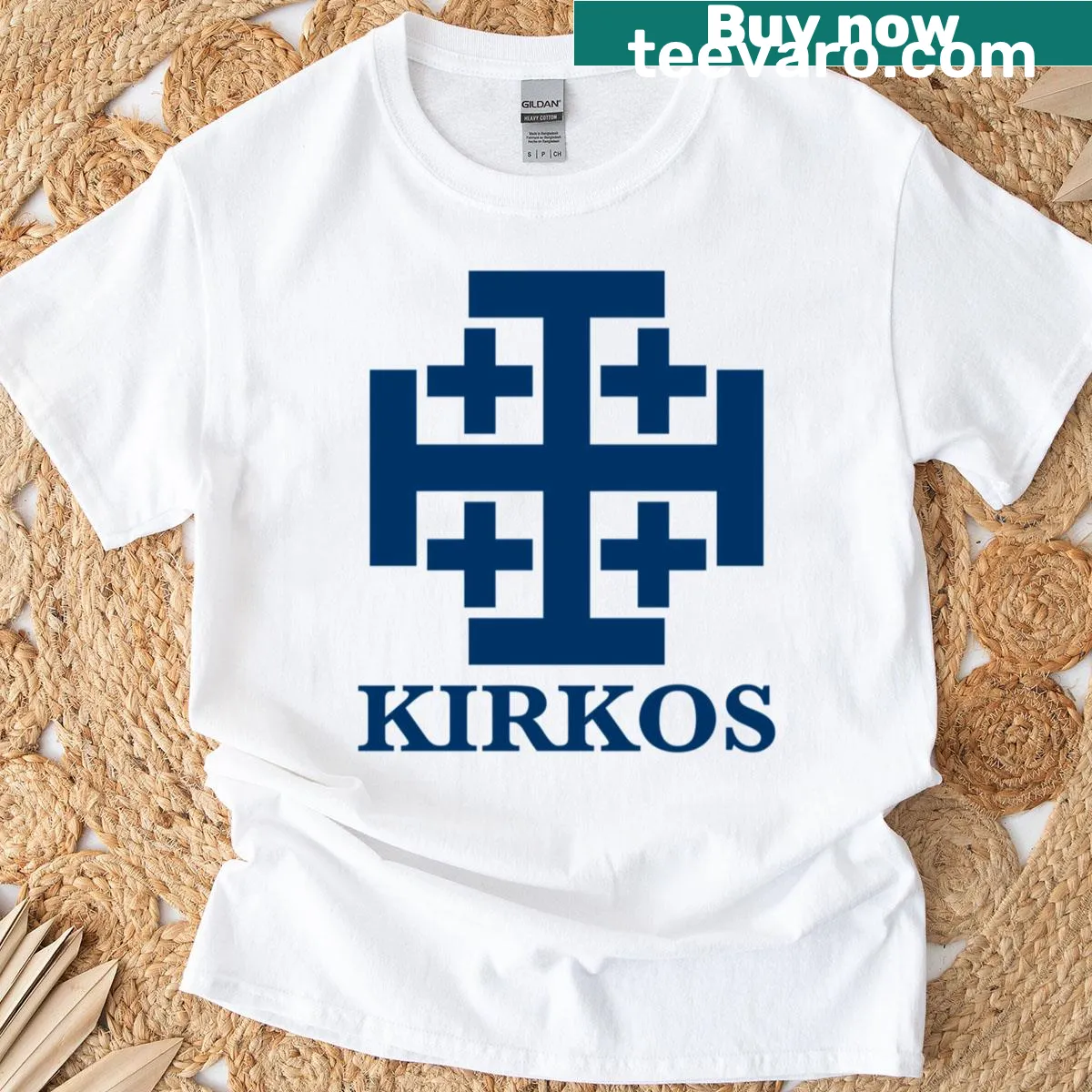 Kirkos Retreat t-shirt featuring a serene landscape graphic — on a men's t-shirt