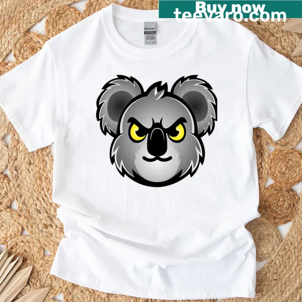 Fun T-shirt featuring a koala head graphic representing Aussie culture