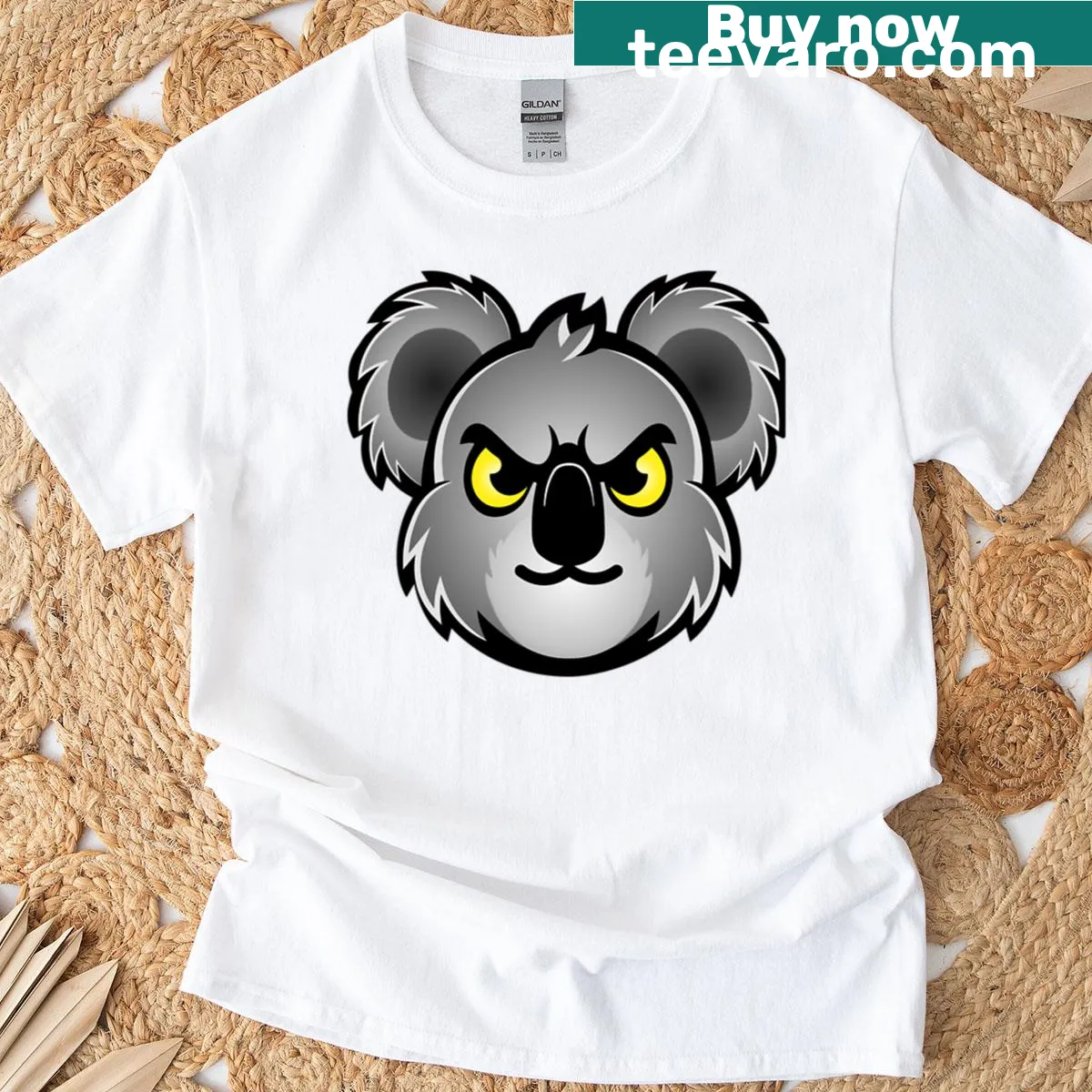 Fun T-shirt featuring a koala head graphic representing Aussie culture — on a men's t-shirt