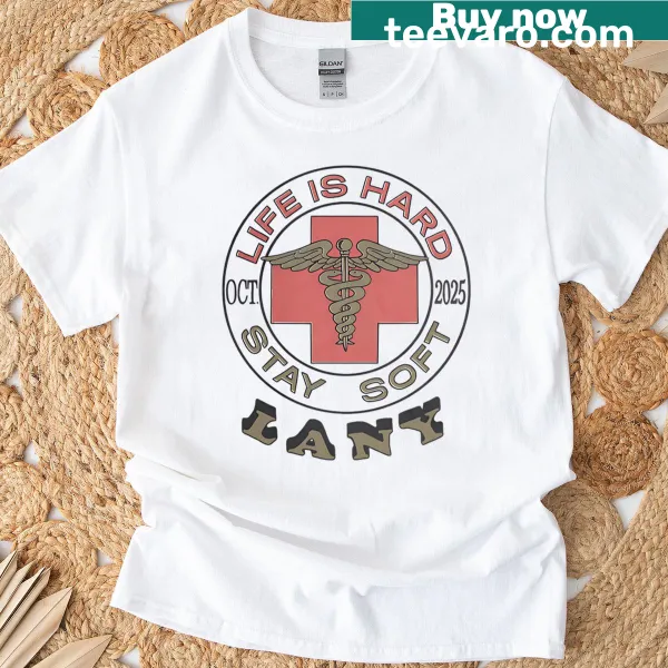 Graphic T-shirt featuring Lany's band design.