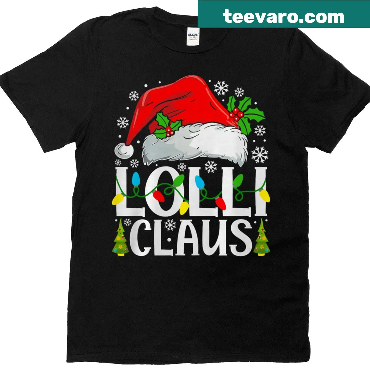 Funny cartoon Santa Claus graphic T-shirt for family matching — on a men's t-shirt