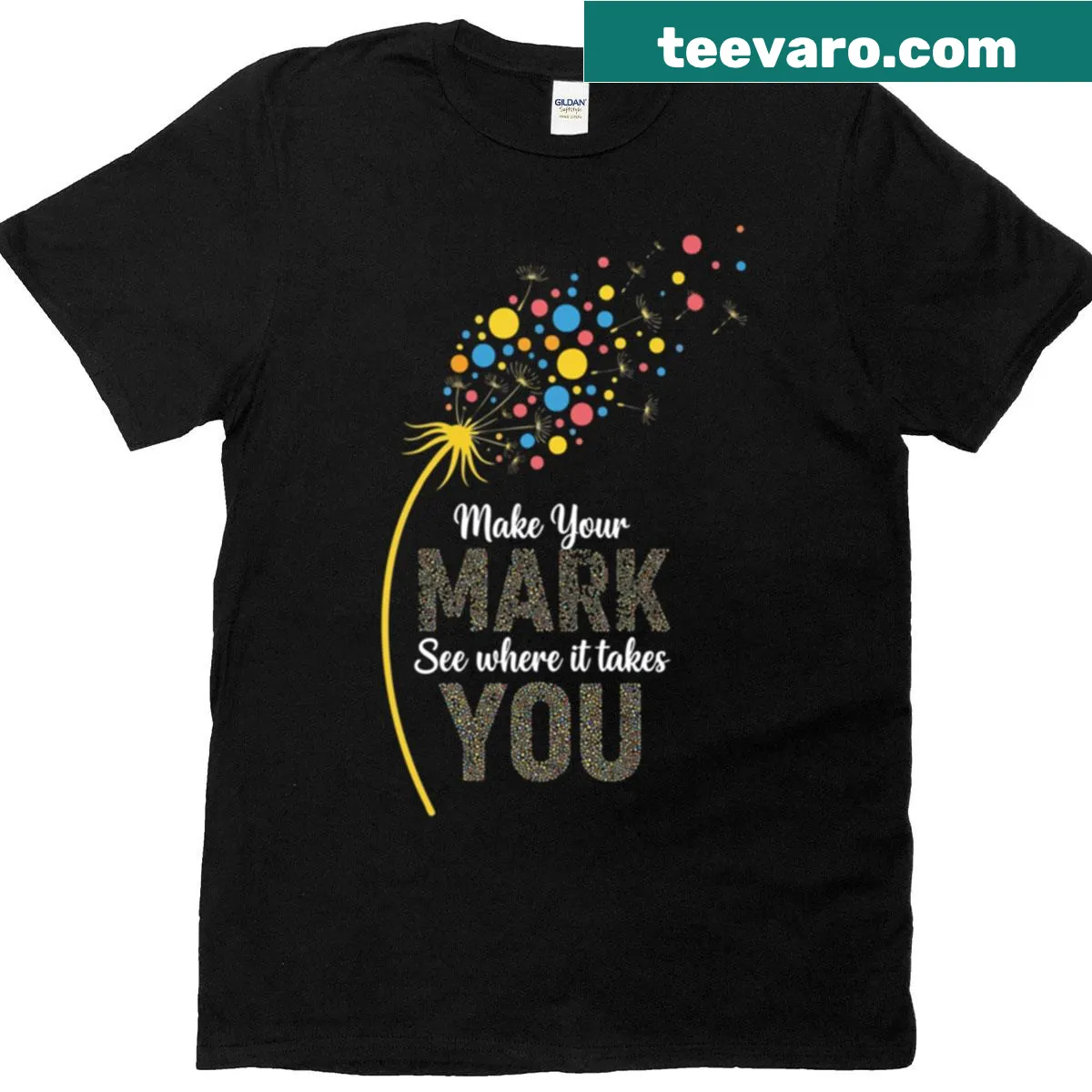 Inspirational dandelion design with motivational quote — on a men's t-shirt