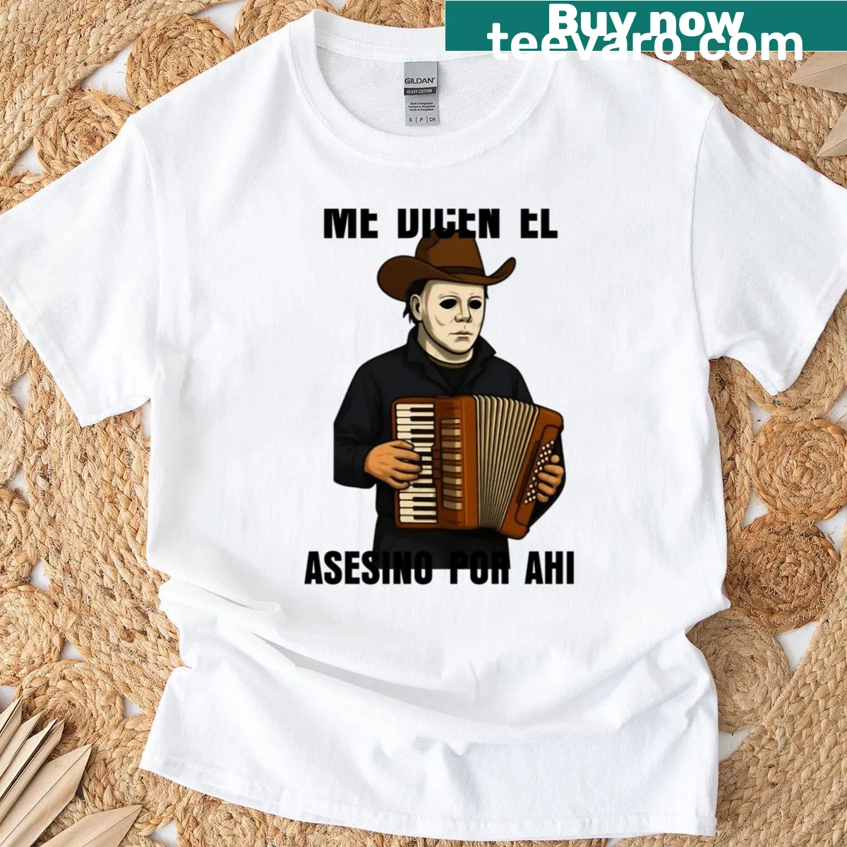 Playful T-shirt featuring cowboy-themed graphics and a catchy phrase — on a men's t-shirt