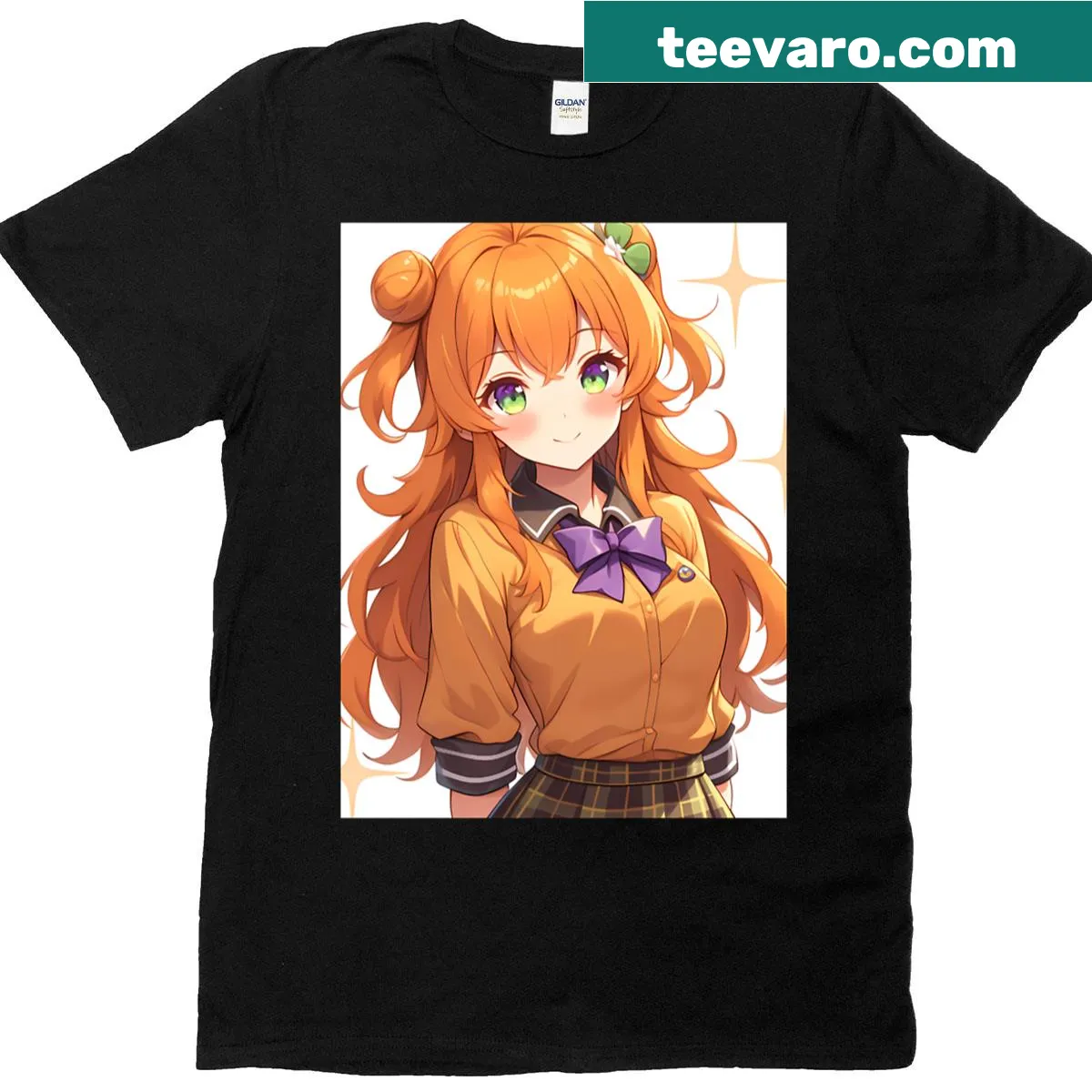 Cute Mikan Hinatsuki graphic T-shirt from anime — on a men's t-shirt