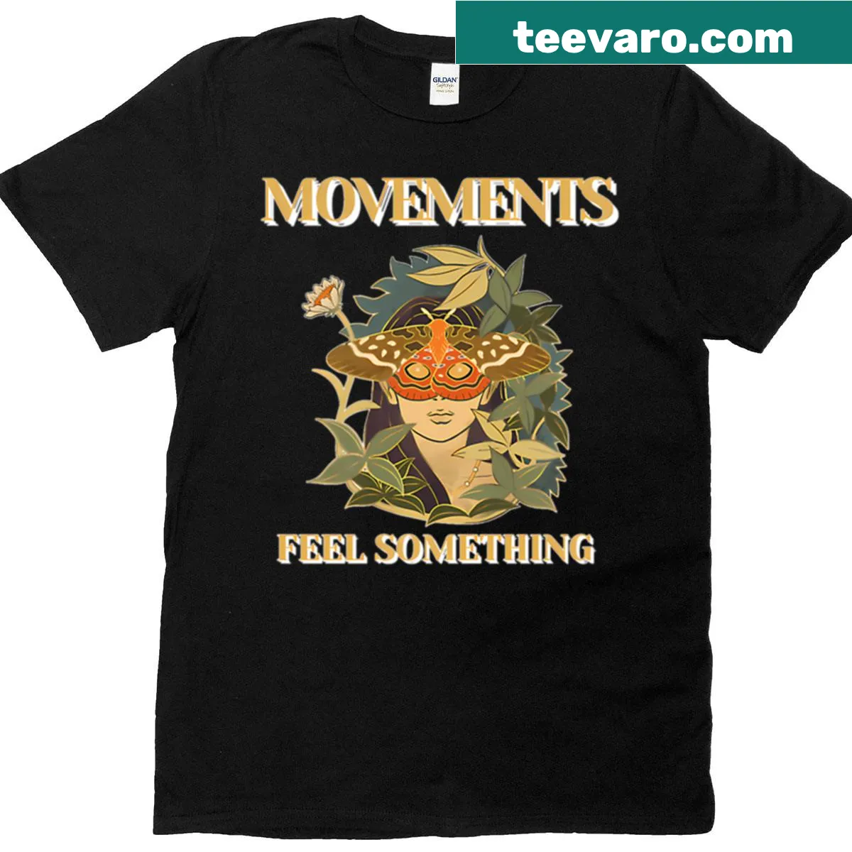 Movements band t-shirt featuring their logo — on a men's t-shirt