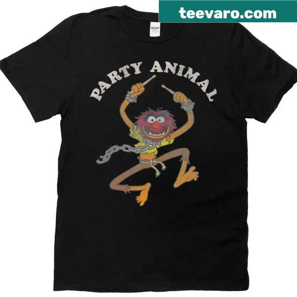 Character illustration of Animal from the Muppets on t-shirt
