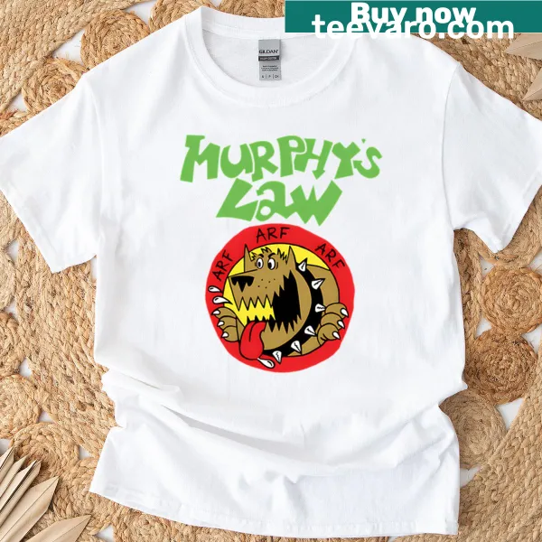 Cartoon t-shirt illustrating Murphy's Law humor