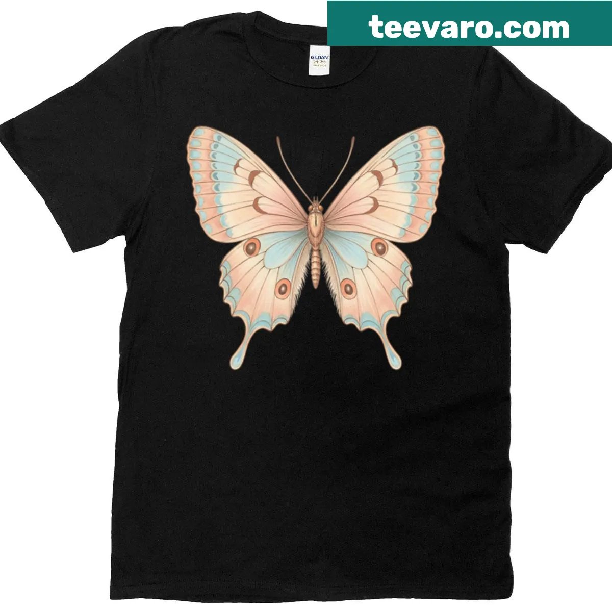 T-shirt featuring a butterfly illustration symbolizing transformation — on a men's t-shirt