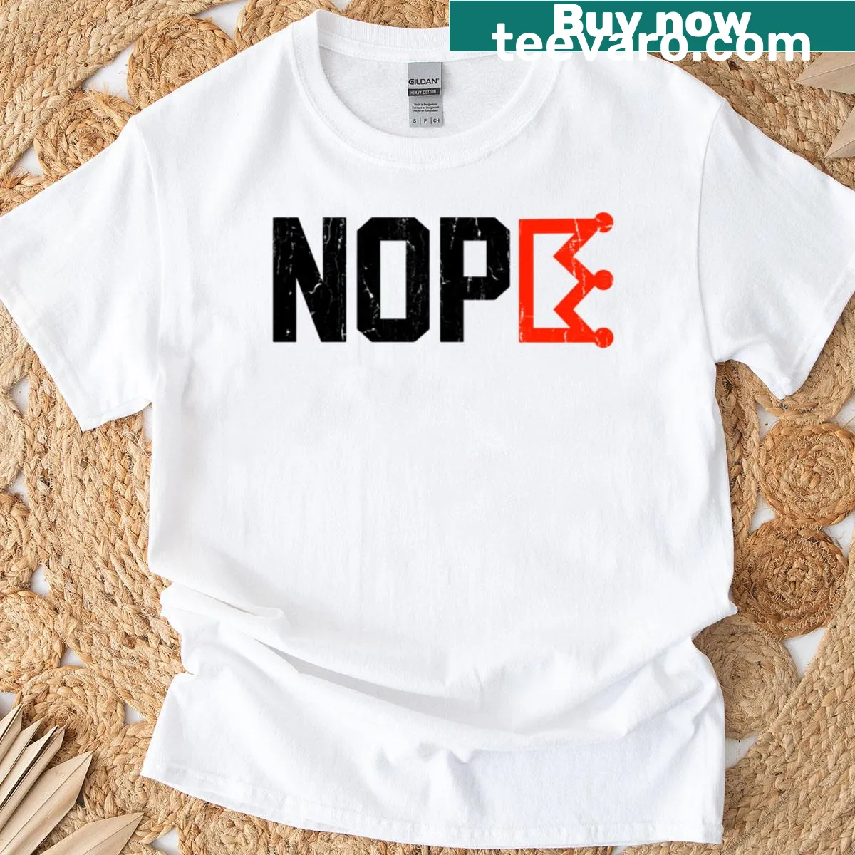 T-shirt featuring the phrase 'No Kings In America' in bold typography — on a men's t-shirt