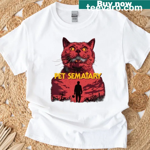 Playful Pet Sematary horror graphic on fitted scoop t-shirt