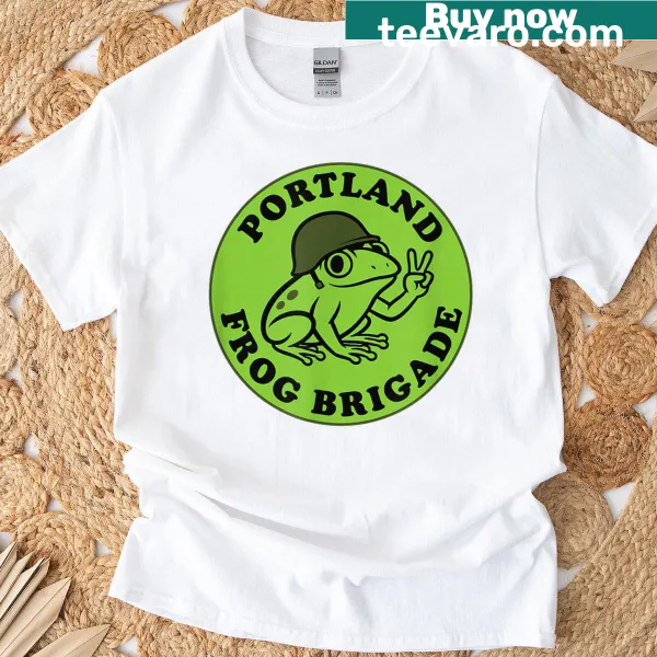 T-shirt featuring a funny frog graphic promoting community strength