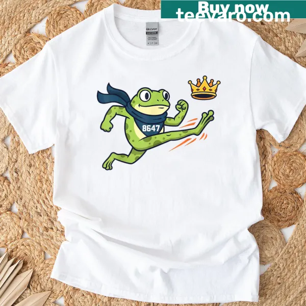 Graphic of a frog with 'No Kings' phrase on T-shirt