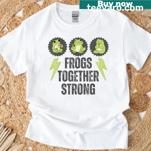 Frog protest illustration on a T-shirt