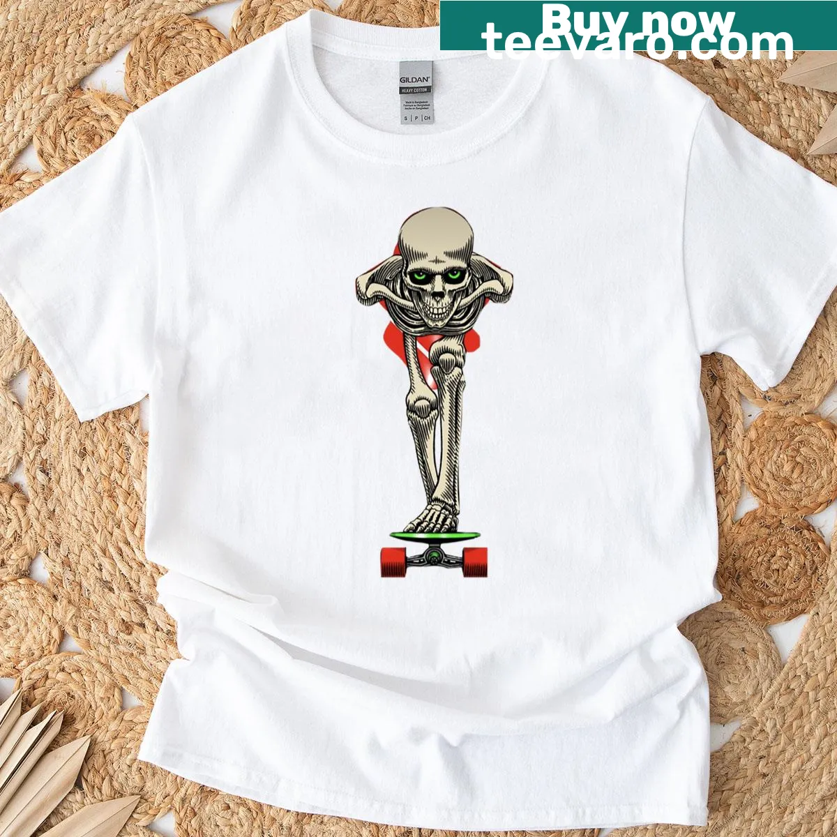 T-shirt with iconic tucking skeleton graphic from Powell Peralta — on a men's t-shirt
