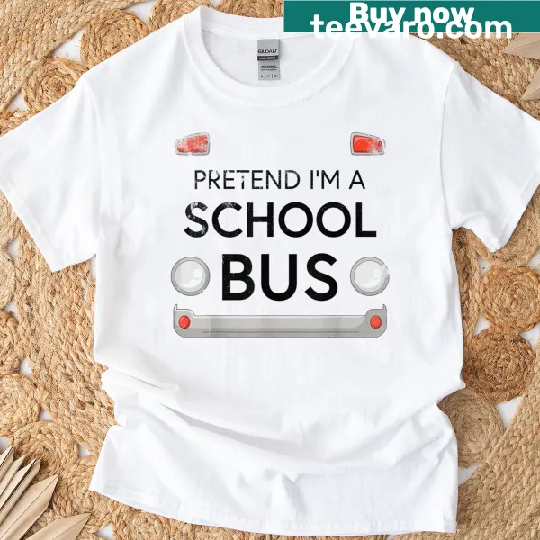 Funny Halloween t-shirt pretending to be a school bus