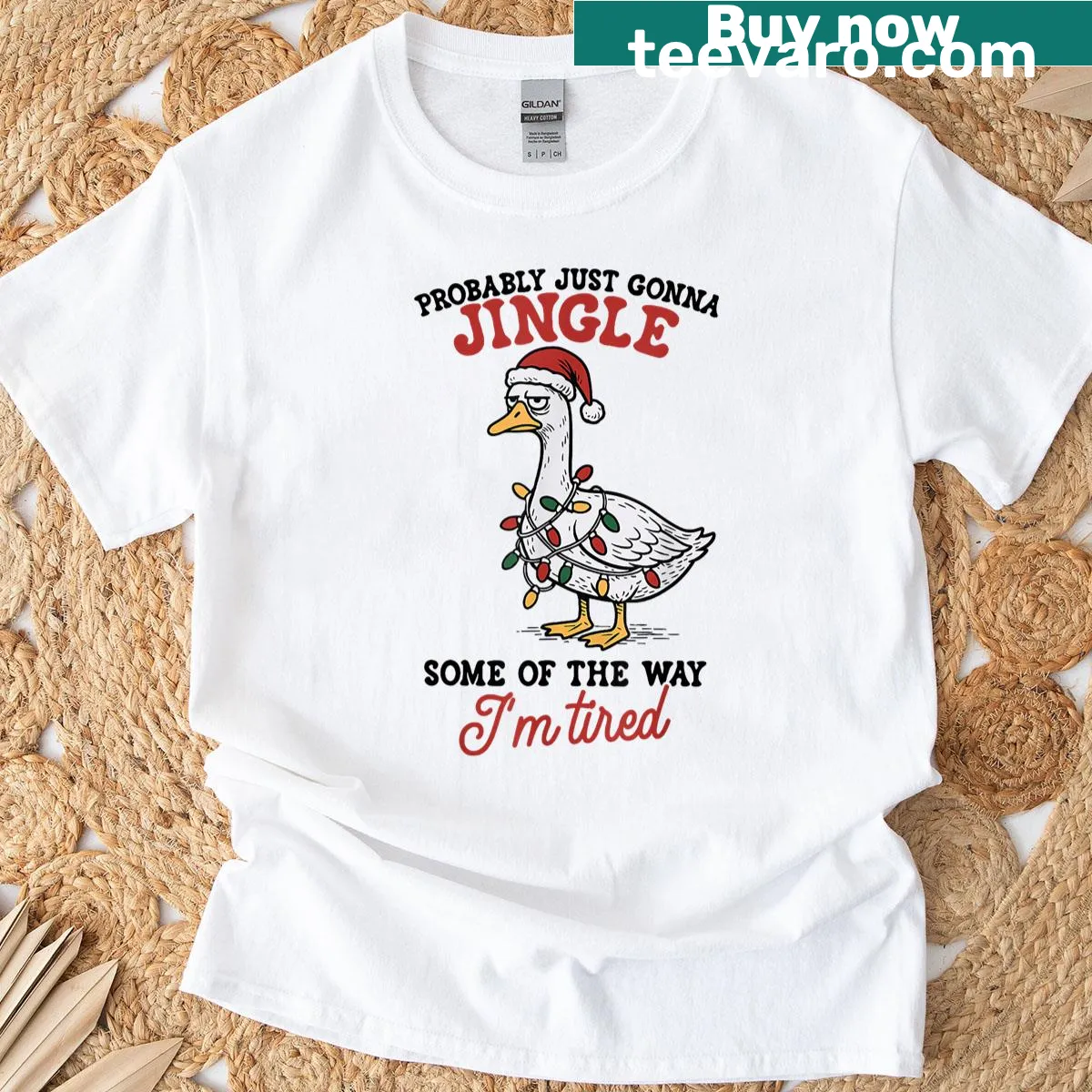 Funny text about holiday tiredness on T-shirt — on a men's t-shirt