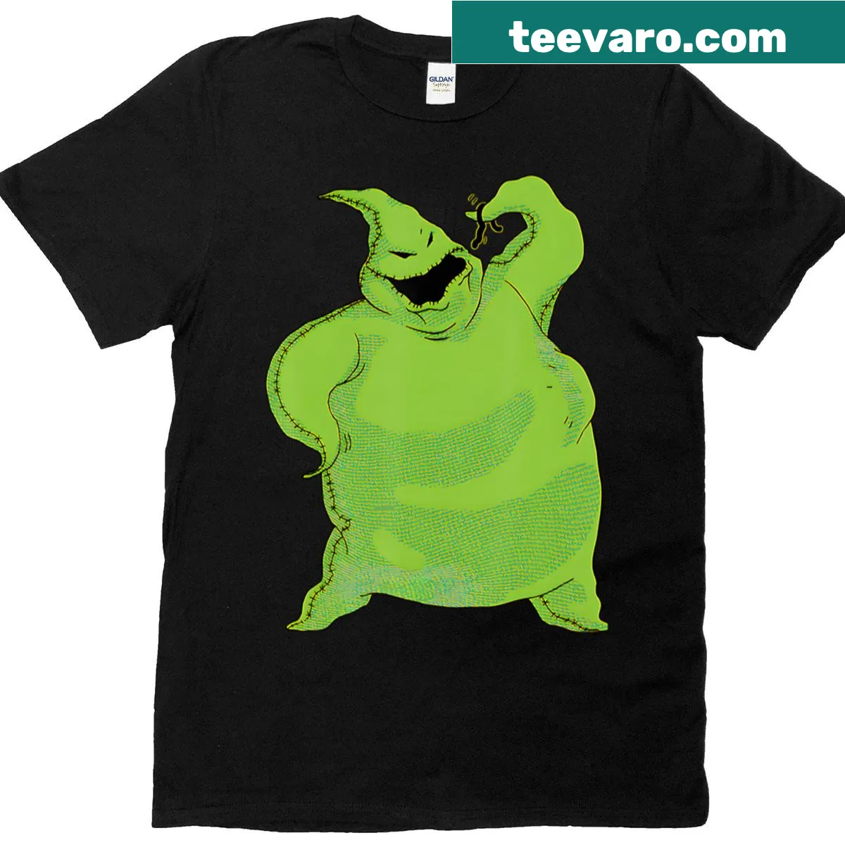 Oversized T-shirt with retro cartoon Halloween characters — on a men's t-shirt