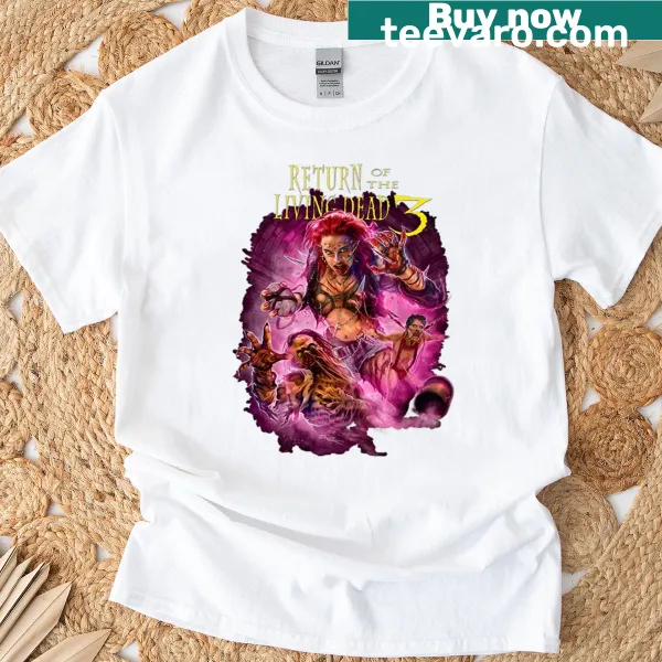 Retro horror movie T-shirt featuring Return Of The Living Dead 3