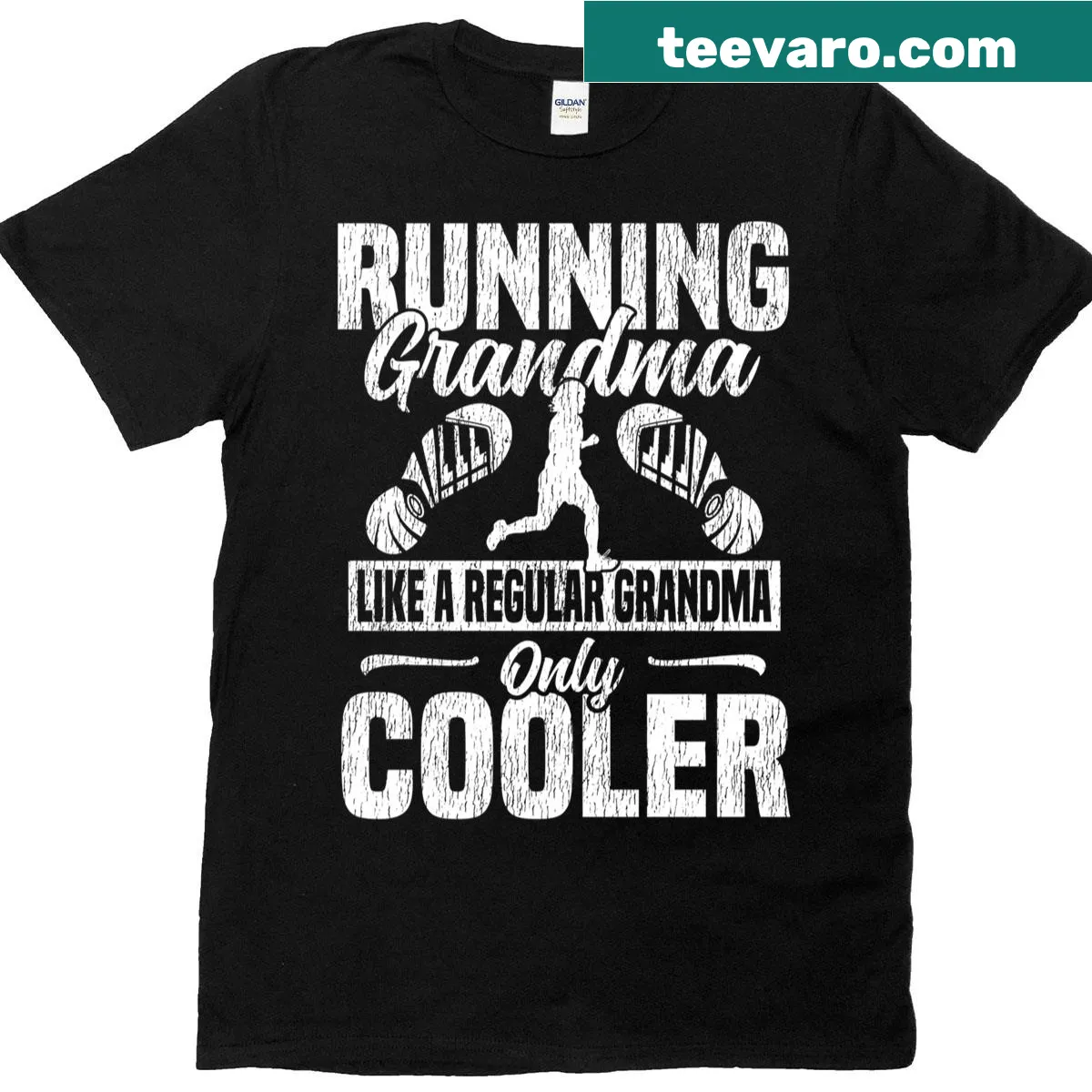 Vintage running shirt for grandmas with half marathon graphic — on a men's t-shirt