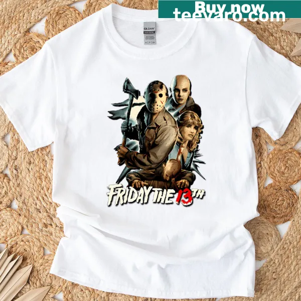 Vintage-style t-shirt inspired by Friday the 13th slasher film