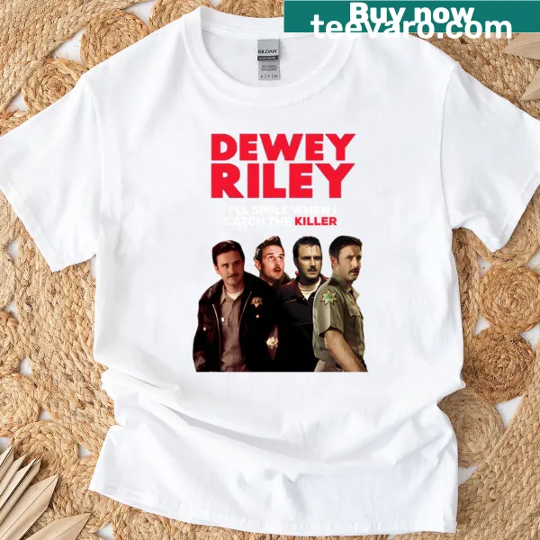 Dewey Riley illustration from Scream franchise on T-shirt