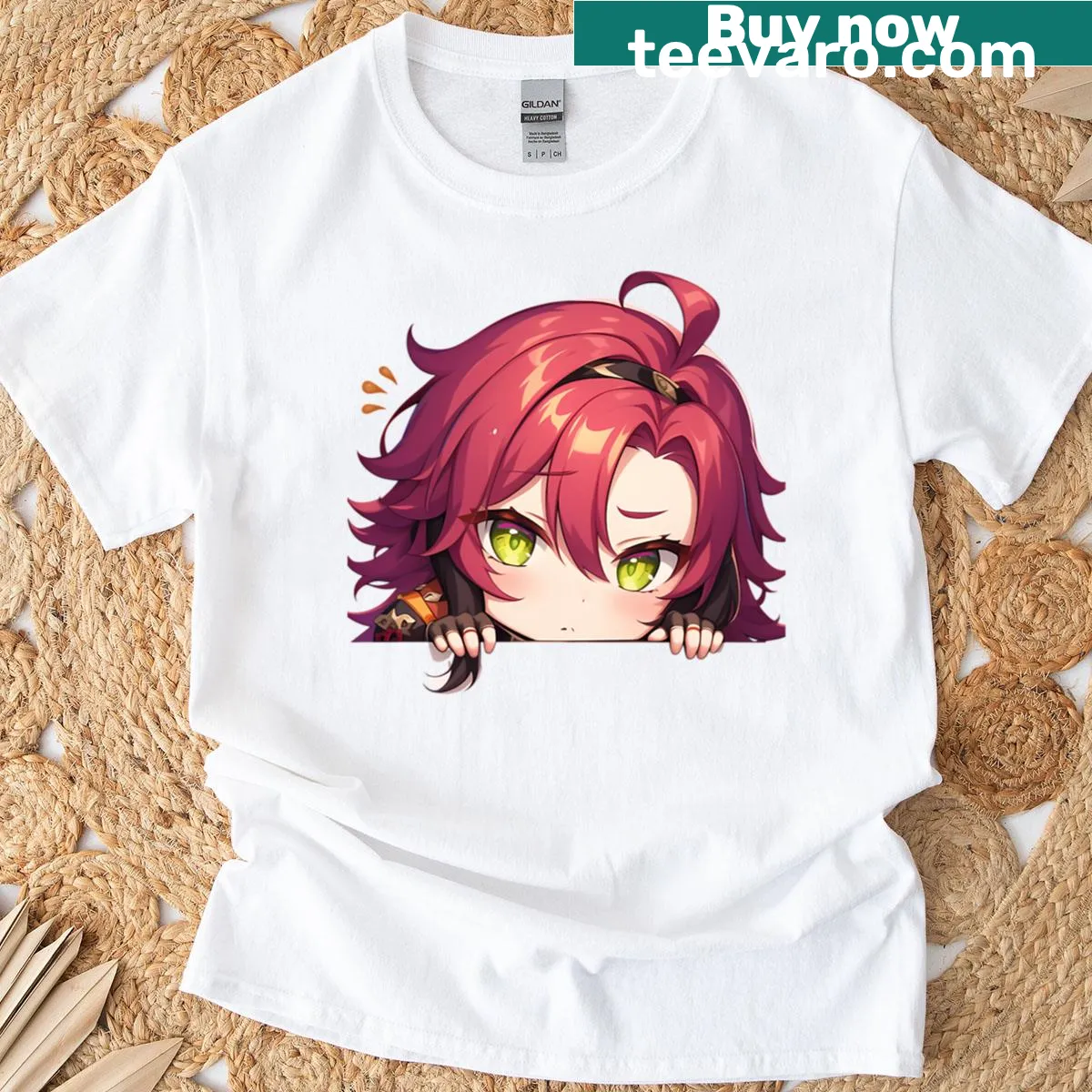 Chibi Heizou graphic T-shirt from Genshin Impact — on a men's t-shirt