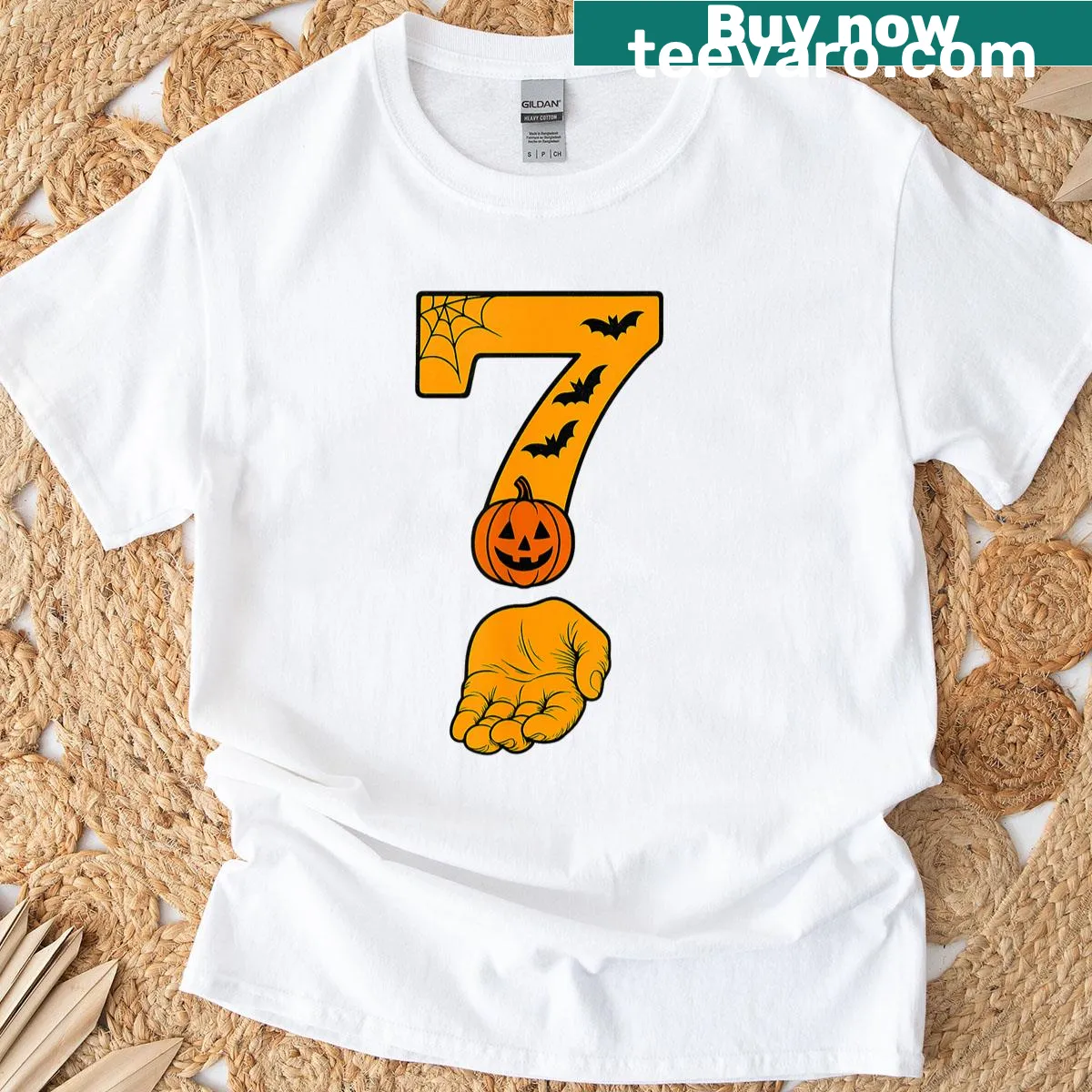 Funny couple's T-shirt featuring the 6-7 meme design — on a men's t-shirt
